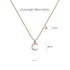 Solid 925 Sterling Silver Initial Crystal Personalised Alphabet Letter Necklace Rose Gold Filled